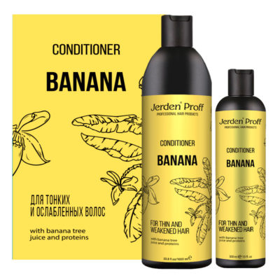 Jerden Proff кондиционер для волос c соком бананового дерева и протеином Banana, 1000 мл